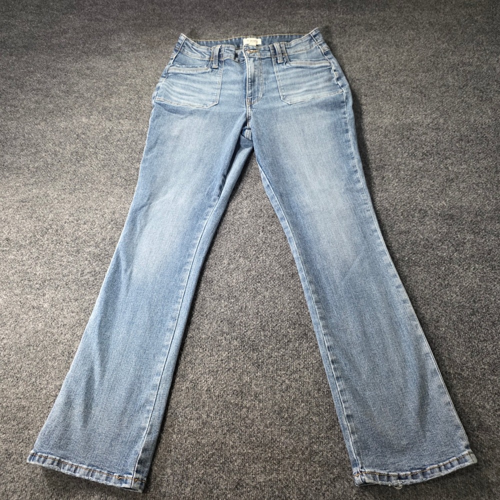 Maurices M Jeans High Rise Straight Leg Carpenter Pocket Blue Denim 12 Reg Women - Picture 2 of 11